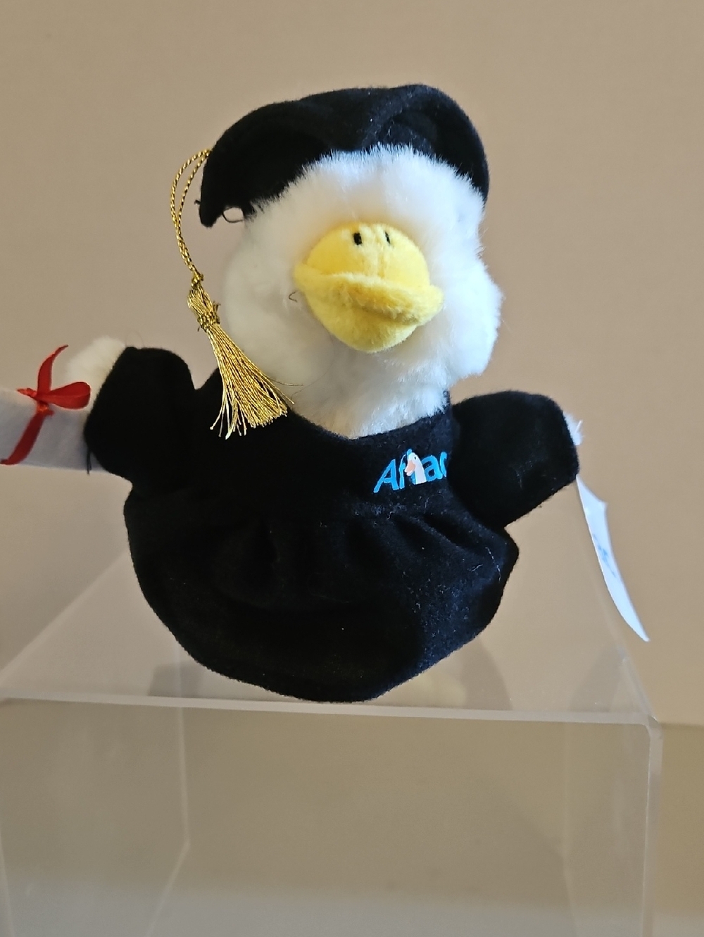 Aflac Plush Graduation Duck in Black and White Voice Work